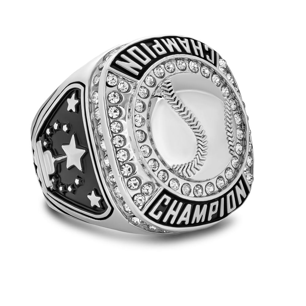 1-12 Pack Baseball Champion Trophy Rings - Customizable Sports Awards for Teams & Players - Perfect for Tournaments, Championships & Celebrations