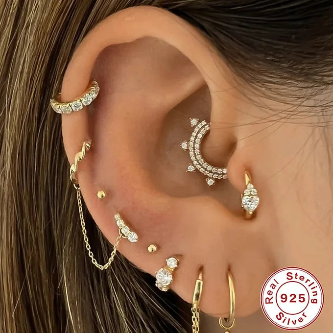 16G Sterling Silver Small Nose Ring & Nose Stud, Gold Huggie Hoops - Dainty Nose Jewelry for Everyday Wear | Perfect for Parties, Work & Casual Outfits | HC042