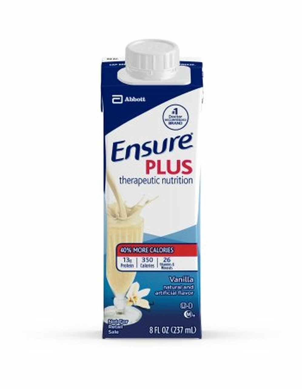 Ensure Plus Therapeutic Nutrition Shake - High Protein Meal Replacement for Adults & Seniors - Vanilla Flavor (8 oz, 24 Pack) - Perfect for Weight Management, Recovery & Daily Nutrition Support