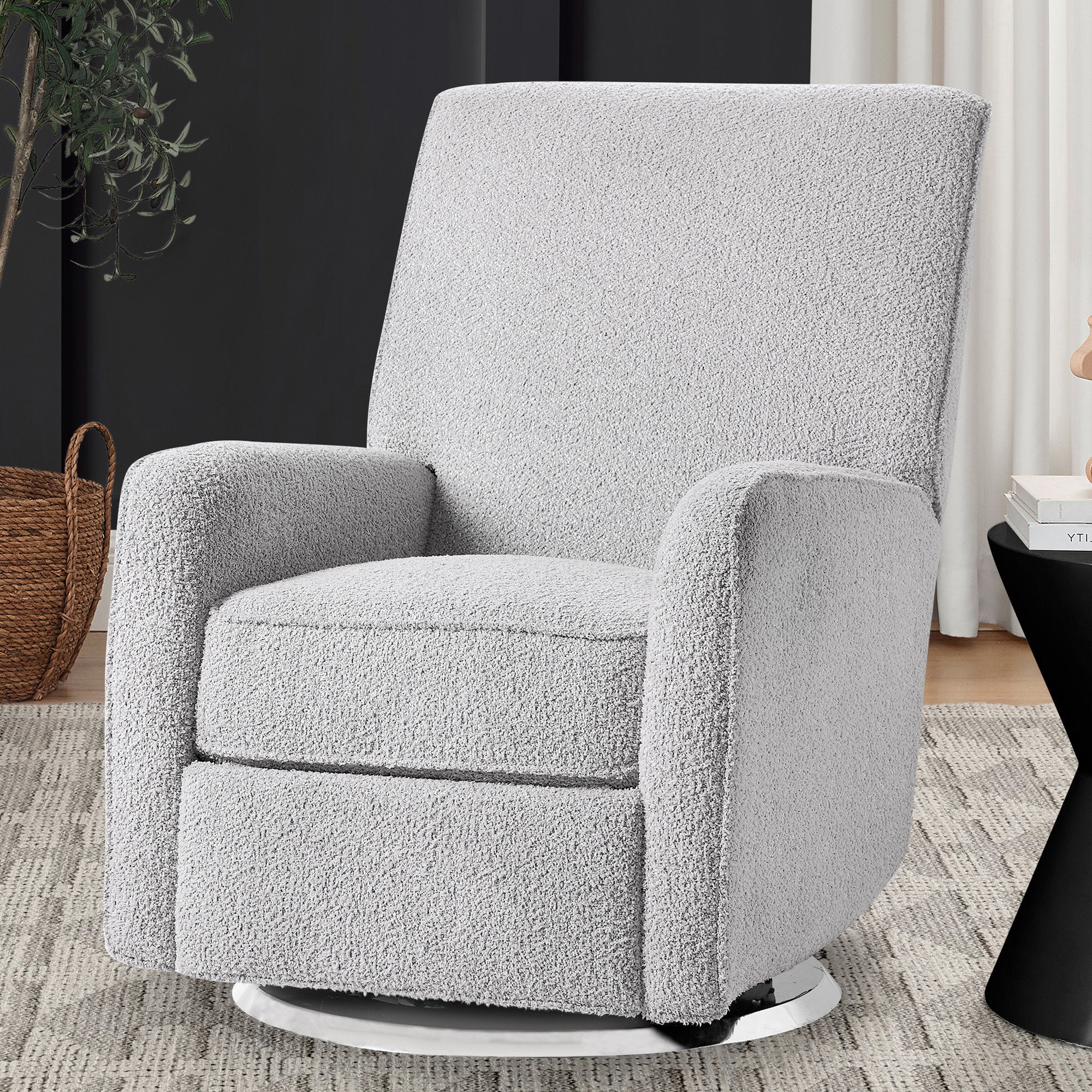 Nest Nursery Swivel Recliner Chair - 360° Rotating Glider Rocker with Lumbar Support for Nursing, Feeding & Relaxing - Perfect for Baby Nursery, Breastfeeding & Nursery Decor