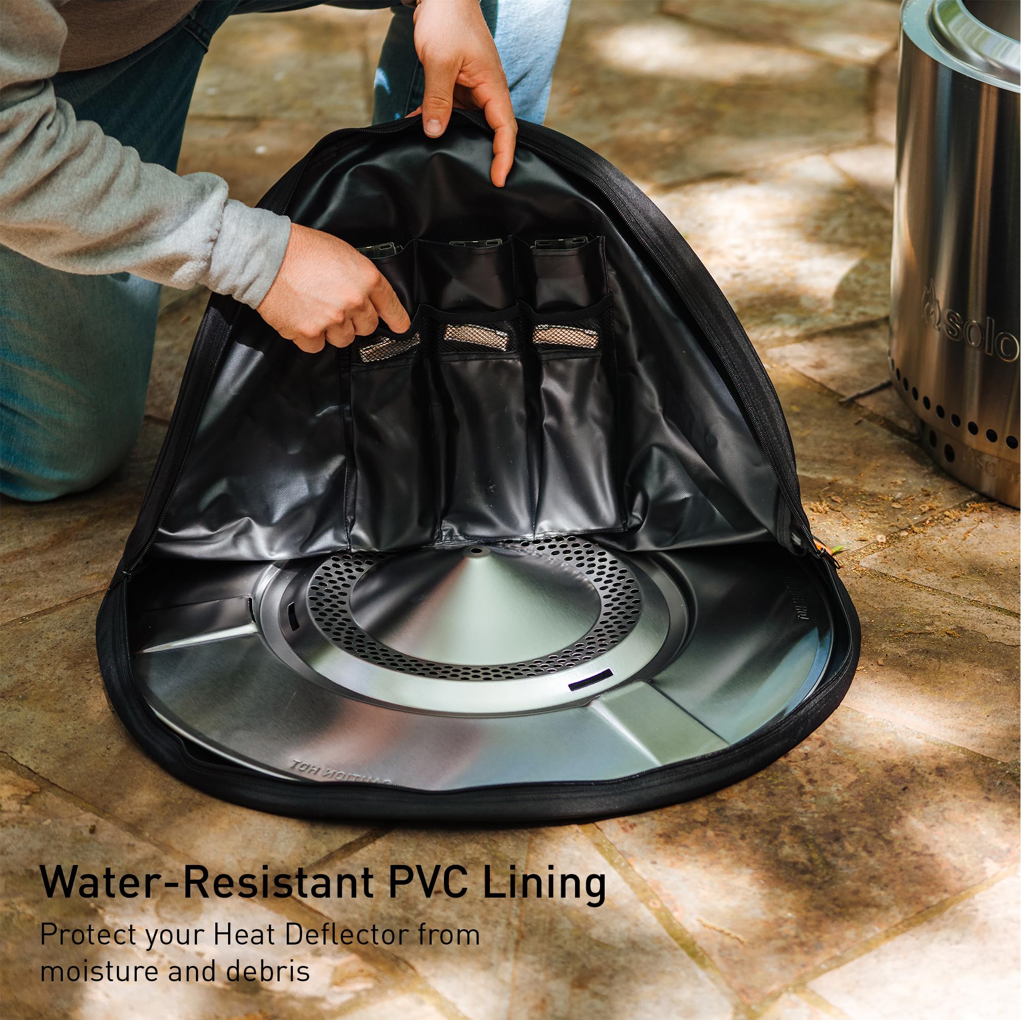 Solo Stove Heat Deflector Carry Bag - Small | Durable 600D Solution-Dyed Acrylic with PVC Backing | Protective Storage Case for Ranger Heat Deflector (21.2