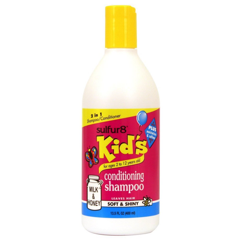 SULFUR 8 KIDS 2-in-1 Conditioner & Shampoo for Curly Hair - 13.5 oz | Gentle Cleansing & Moisturizing for Children's Hair Care | Perfect for Daily Use & Scalp Health