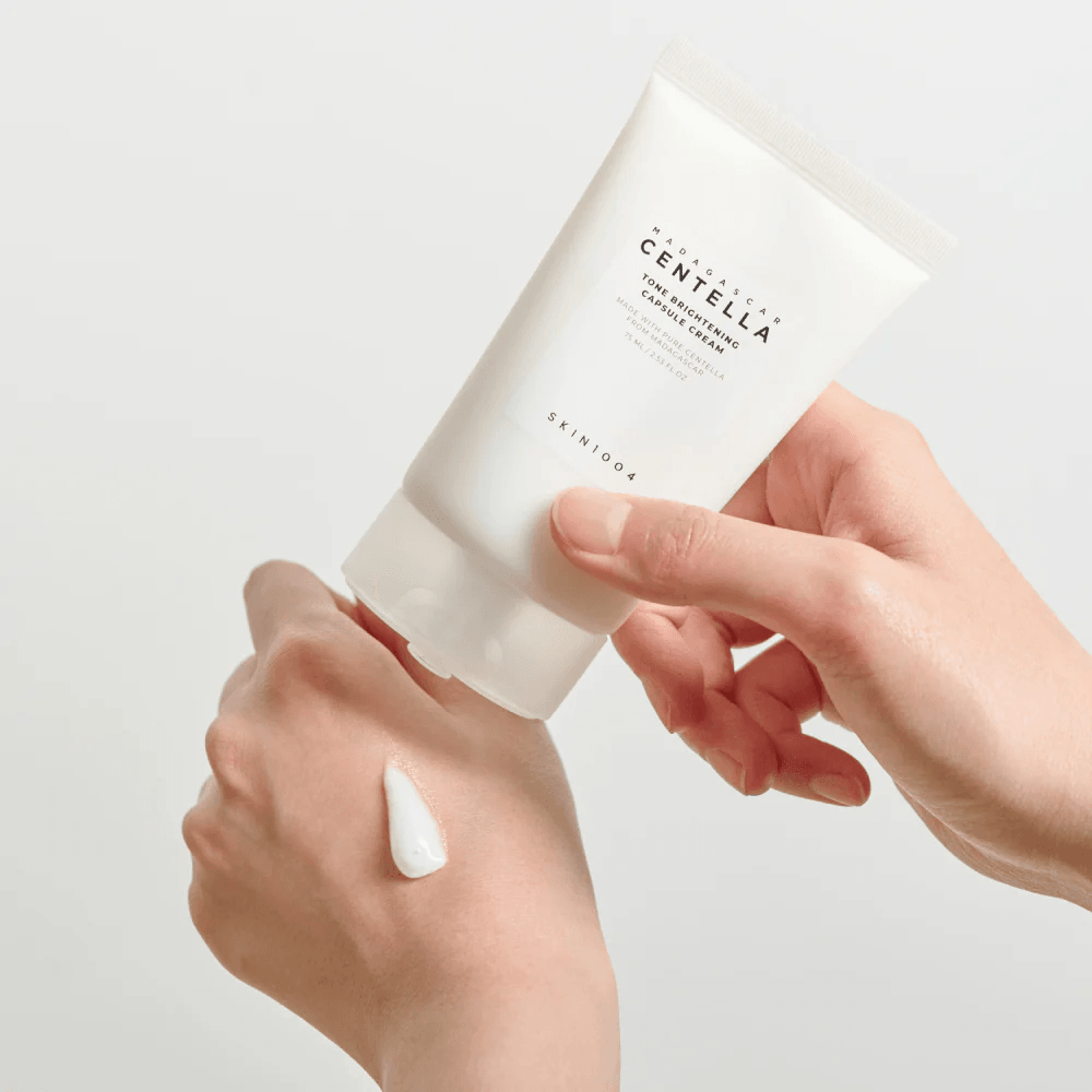 SKIN1004 Madagascar Centella Tone Brightening Capsule Cream 75ml | Hydrating & Brightening Face Moisturizer for Even Skin Tone - Perfect for Daily Skincare & Night Routine