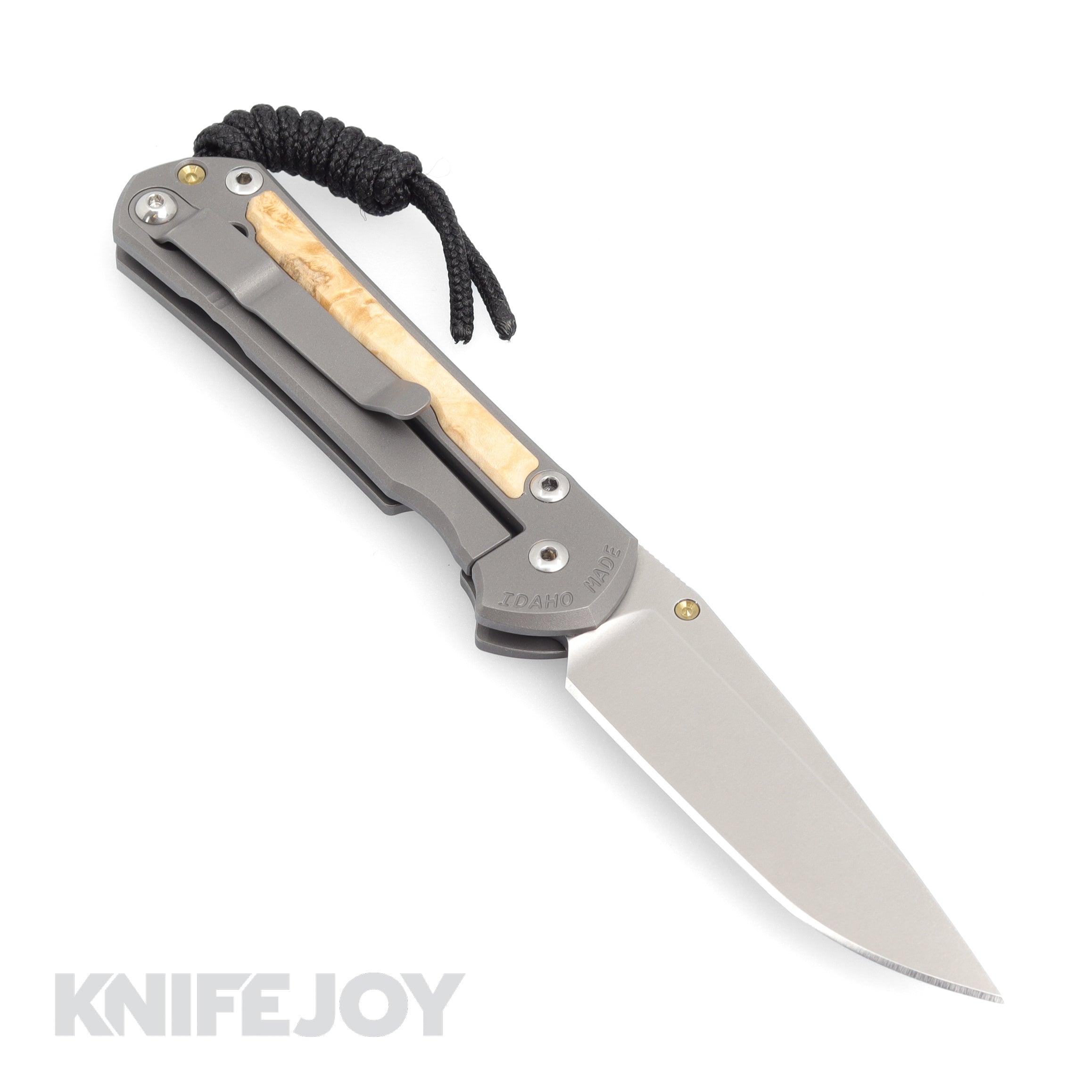 Chris Reeve Knives Small Sebenza 31 Folding Pocket Knife - Magnacut Drop Point Blade, Box Elder Wood Inlay & Titanium Handles - EDC, Camping, Hunting & Outdoor Survival Gear