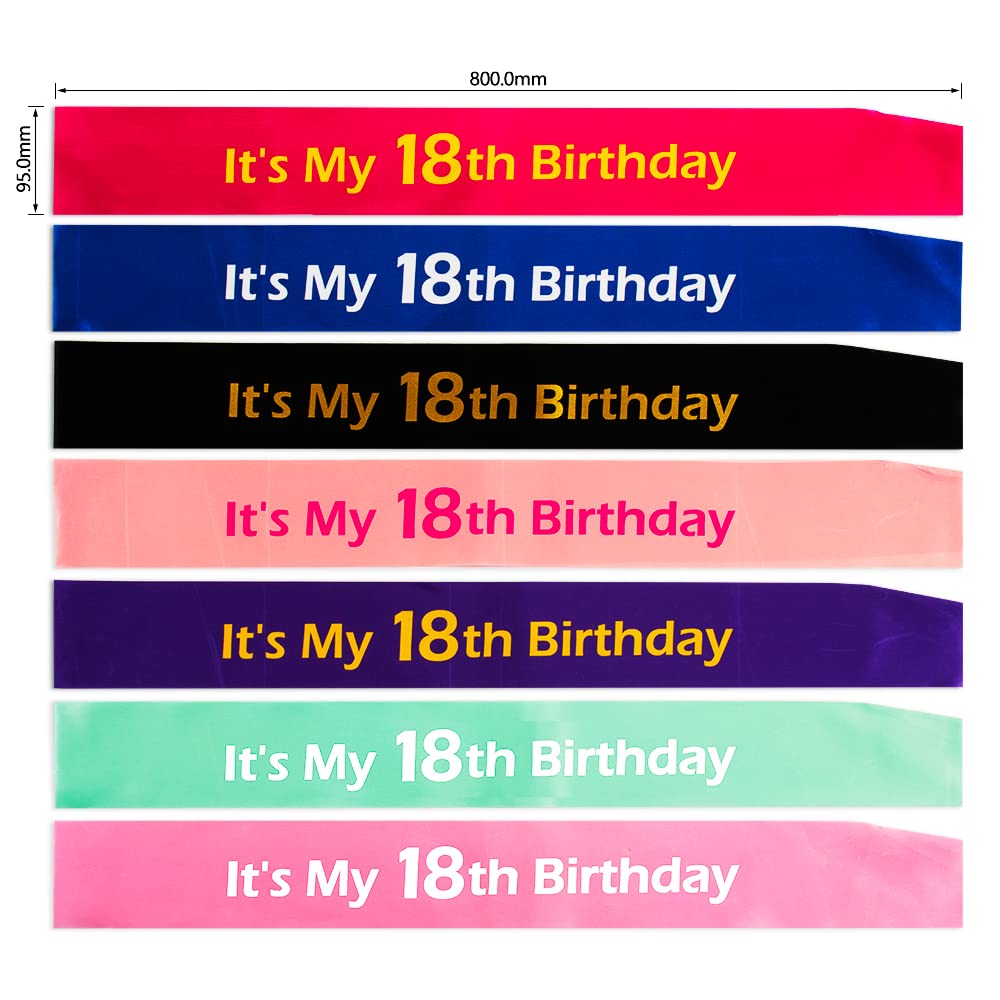 Happy 18th Birthday Sash - Rose Gold Party Decorations for Birthday Girl & Boy - Perfect for 18th Birthday Parties, Milestone Celebrations & Photo Props