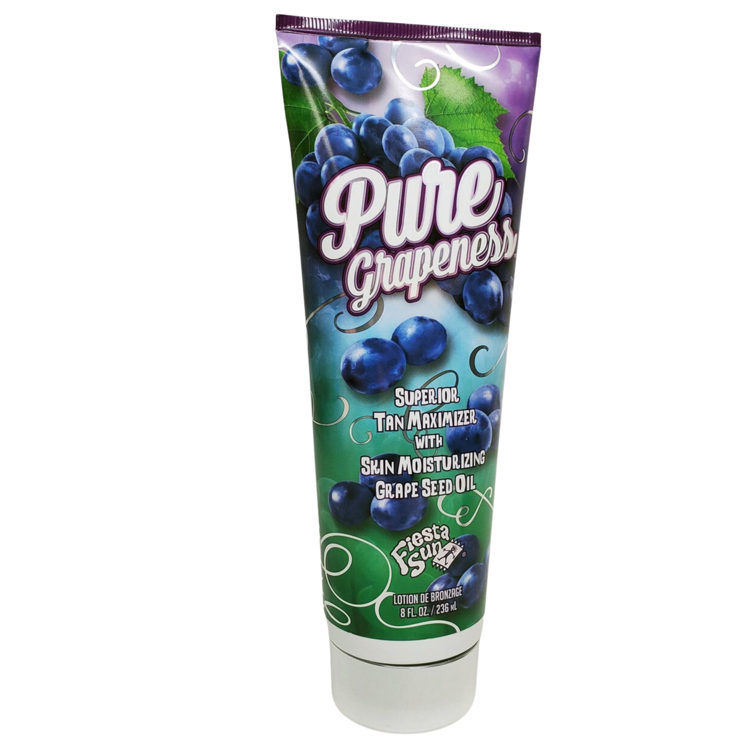 Pure Grapeness Superior Tan Maximizer with Tyrosine 8oz - Natural Sunless Tanning Lotion for a Glowing Summer Look at Beach or Pool