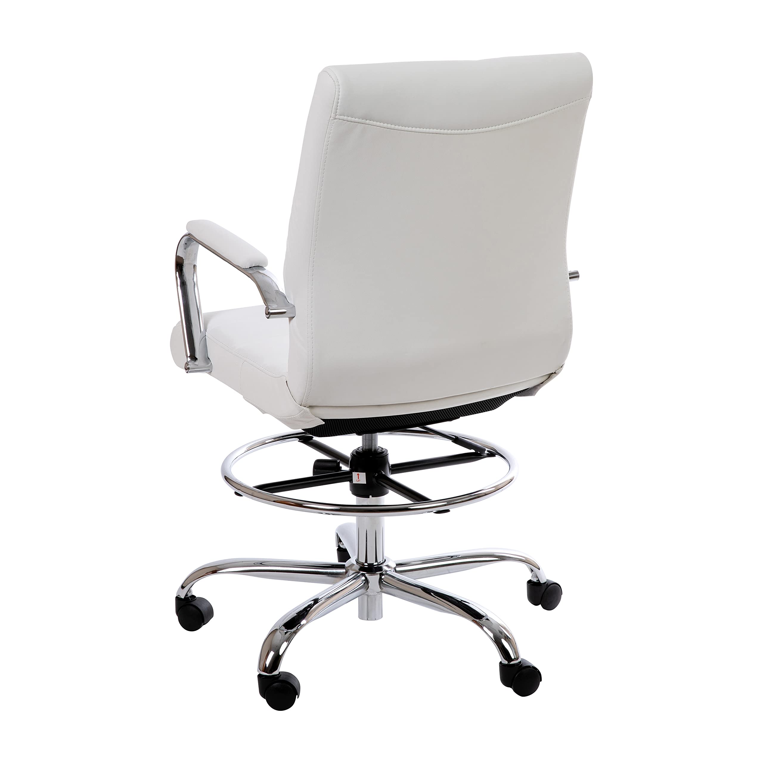 Whitney Mid-Back Swivel LeatherSoft Office Chair with Foot Ring - Adjustable Drafting Chair for Home & Office