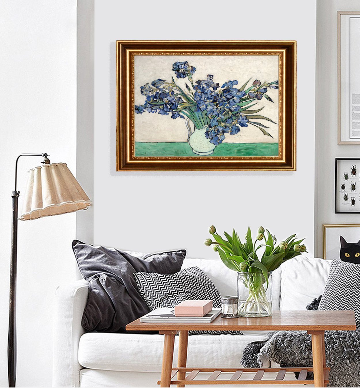 ELITEART Vincent Van Gogh Irises Giclee Art Canvas Print - Framed Wall Decor 29''x35'' - Perfect for Living Room, Bedroom & Office Decor