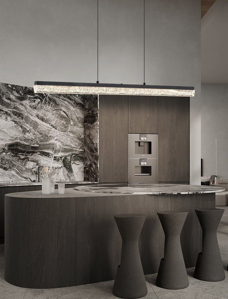 Calyx Island Pendant Light - Modern Glass Hanging Fixture for Kitchen Island, Dining Room & Living Room Decor