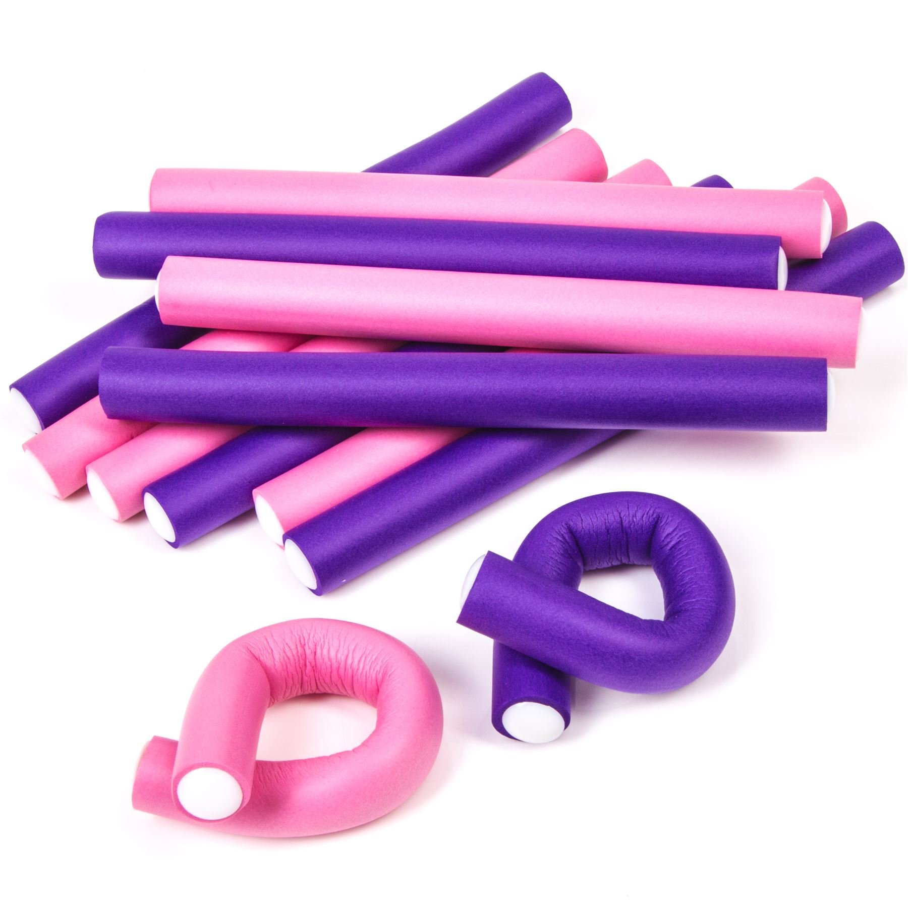 12X Flexible Hair Rollers - Salon Quality Soft Foam Rollers for Curly Hairstyles | Heatless Curling Styling Tools for Women & Girls | Perfect for Home, Salon, Wedding & Party Hairstyling