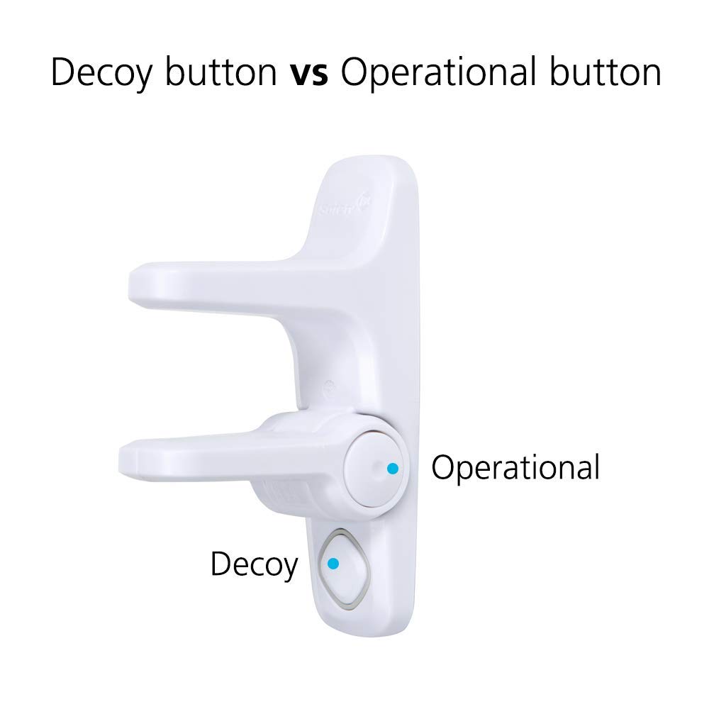 Safety 1st Outsmart Lever Handle Lock 2-Pack - Childproof Cabinet & Door Locks for Baby Safety - White (One Size) - Perfect for Kitchens, Bathrooms & Nursery Childproofing