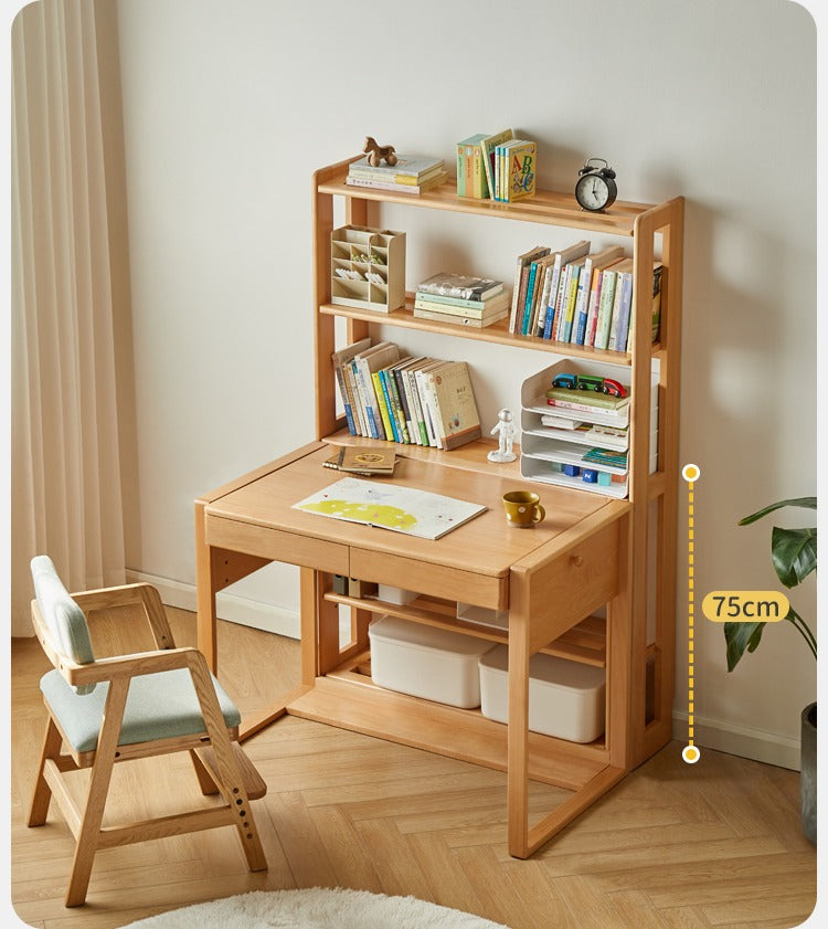 Solid Wood Floor-to-Ceiling Bookshelf - Beech & Oak Wooden Storage Shelf for Books, Toys, and Home Decor | Perfect for Living Room, Nursery, and Home Office Organization