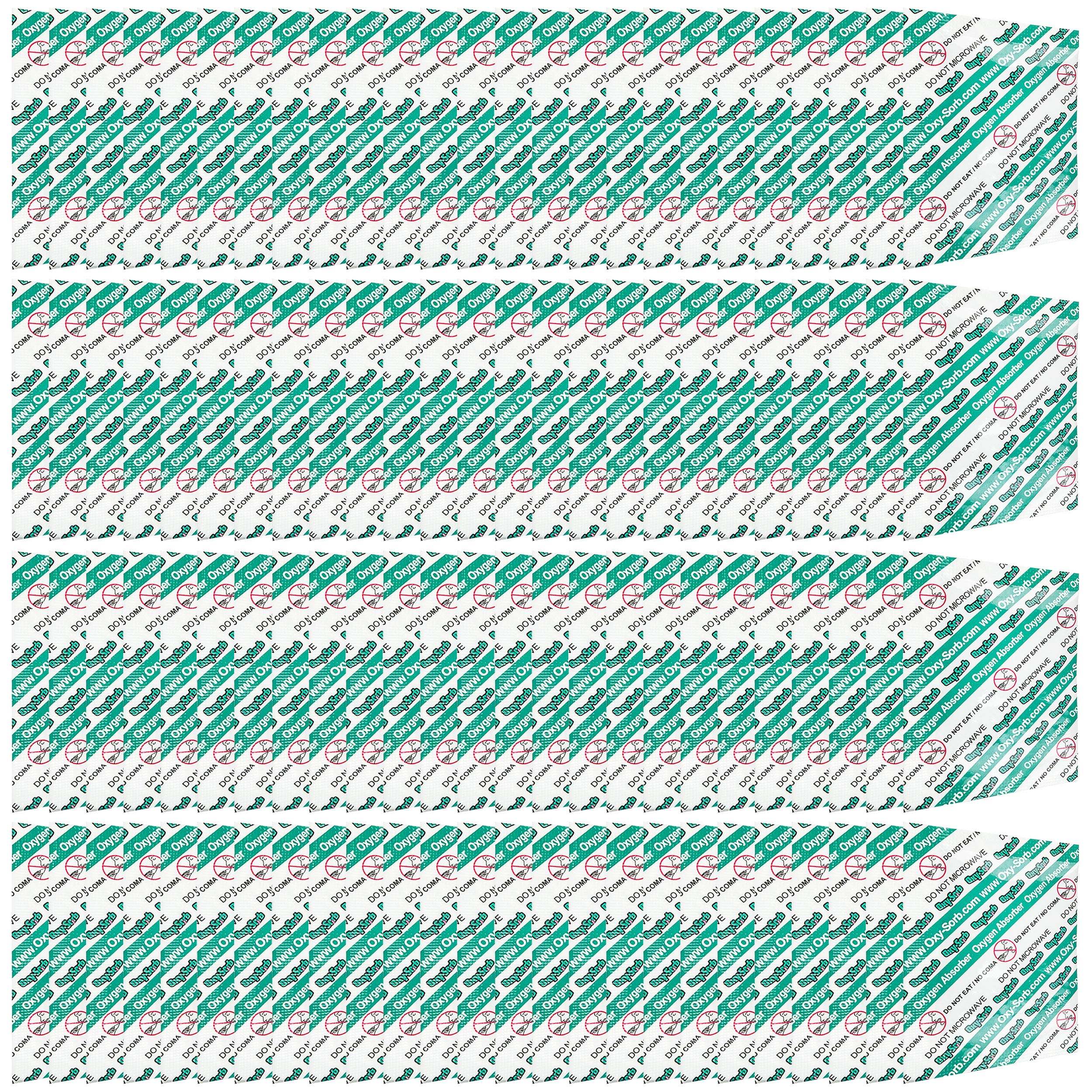 Oxy-Sorb 500cc Oxygen Absorbers (100 Pack) - Food Grade Oxygen Absorber Packets for Long-Term Food Storage | Keep Dry Foods Fresh in Mason Jars, Mylar Bags & Bulk Storage Containers | Ideal for Rice, Grains, Coffee, Nuts & Dehydrated Foods