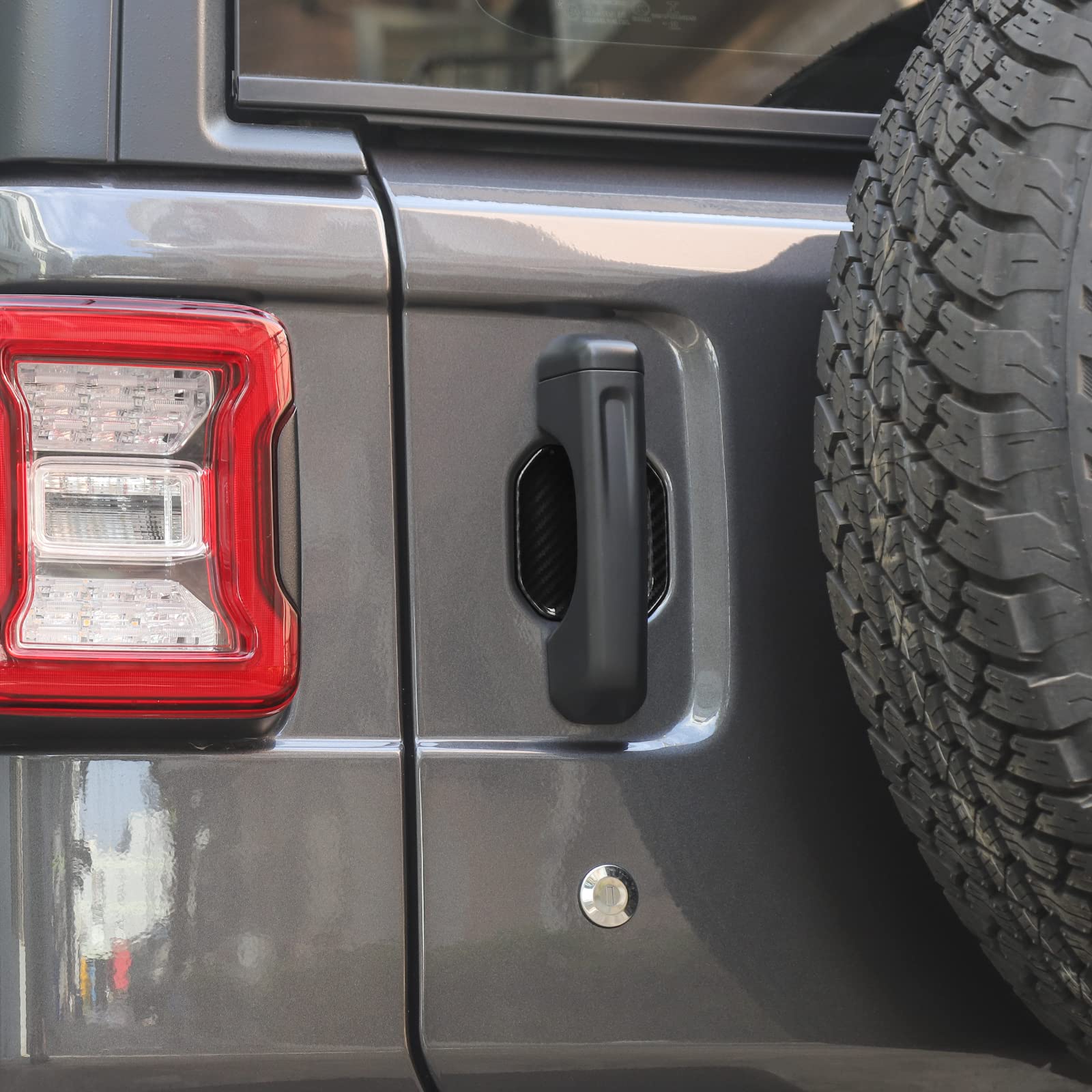 Hoolcar Carbon Fiber Door Handle Bowl Trims for 2018-2021 Jeep Wrangler JL & JLU - 5PC Exterior Accessories Kit - Upgrade & Protect Your Vehicle's Style for Off-Road Adventures
