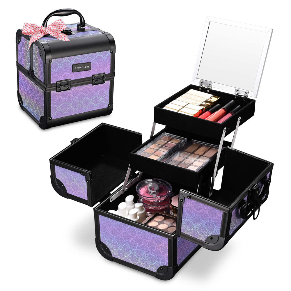 TheLAShop ForgetMeNot Rolling Makeup Case Set (3-Piece) - Professional Cosmetic Organizer for Travel, Salon & Home Storage | Portable Beauty Case with Wheels