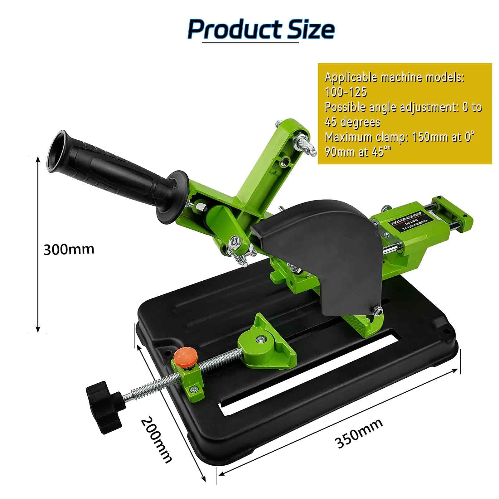 45 Degree Angle Grinder Holder Bracket with Slide Handle - Compatible with 100mm(4
