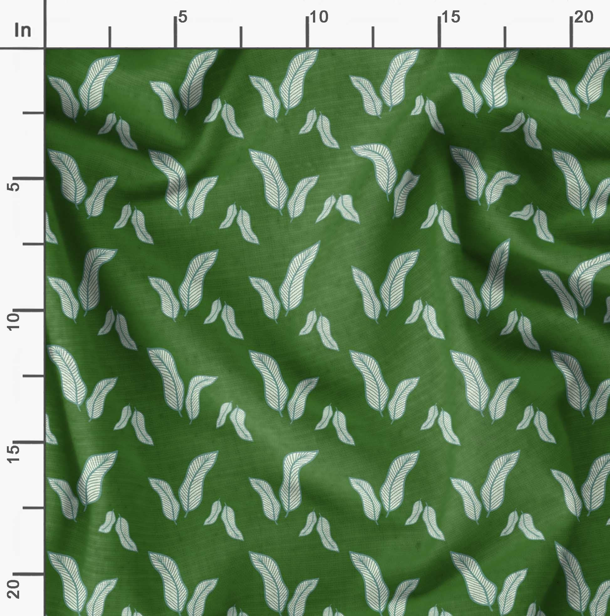Soimoi Moss Green Georgette Fabric by The Yard - 42 Inch Wide Banana Leaves Printed Textile for Tropical Home Decor, Dresses & Curtains - Elegant & Stylish Fabric for DIY Sewing Projects