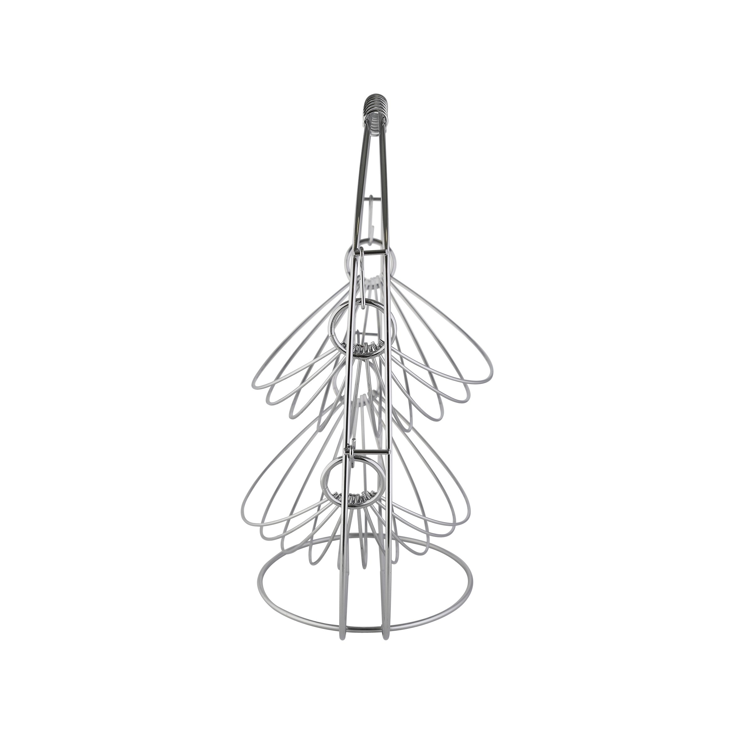 2 Tier Metal Fruit Basket - Double Hammock Chrome Fruit & Vegetable Display Stand, 35 x 25 x 43 cm - Perfect for Kitchen Countertop, Dining Table, or Pantry Organization