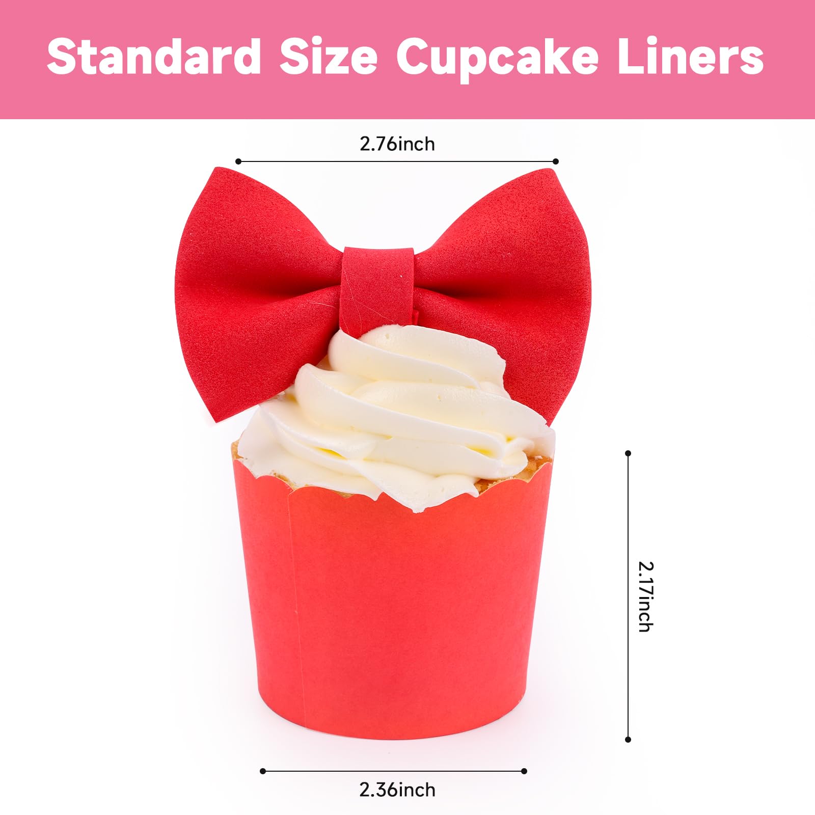 60-Pack Large Red Disposable Paper Baking Cups - Greaseproof Cupcake & Muffin Liners for Baking, Birthday Parties, Baby Showers, and Holiday Decorations - Perfect for Home Baking, School Events, and Party Dessert Displays