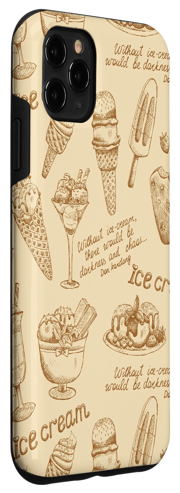 Vintage Ice Cream Pattern iPhone 11 Pro Max Case - Cute Protective Phone Cover for Women & Girls - Perfect for Summer, Beach, and Sweet Style Lovers