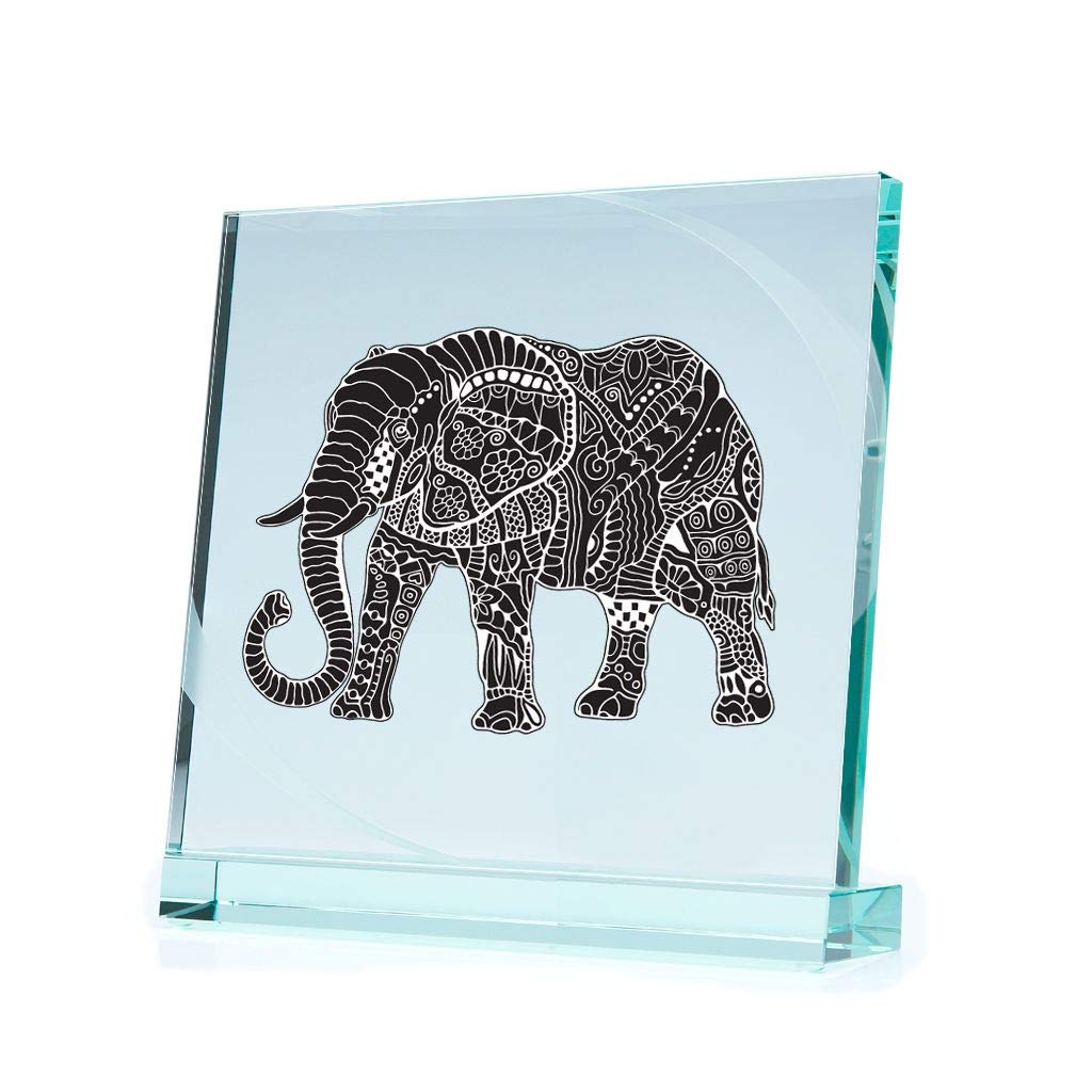 Decorative Floral Elephant Vinyl Decal for Laptop, Tablet, Phone - Waterproof & Durable (8 x 6.03 Inches) - Perfect for Personalizing Devices, Home Decor, Gifts & Office Accessories