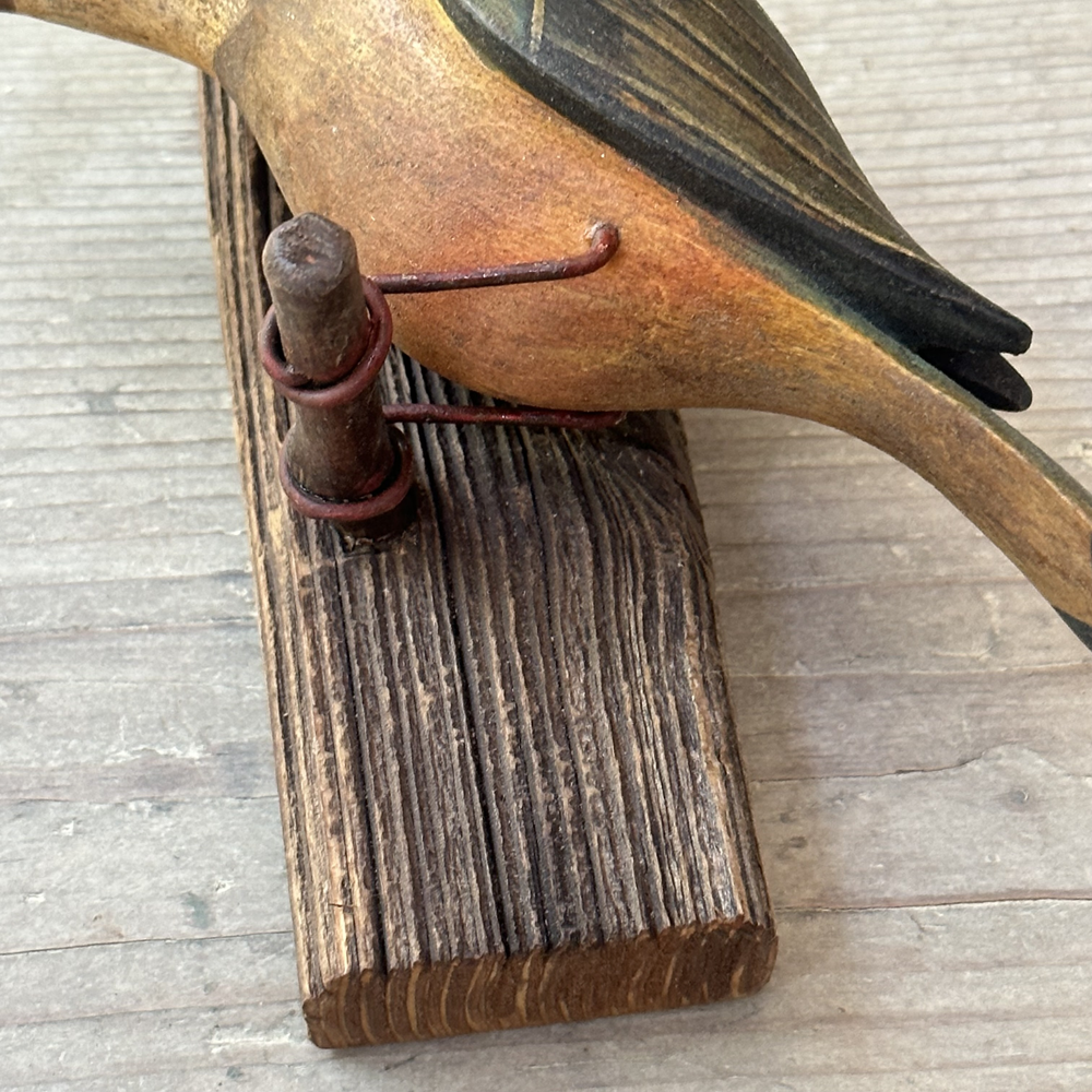 Exquisite Black Forest Hand-Carved Wooden Bird with Fish Figurine (#535) - Perfect for Home Décor, Collectibles & Gift Giving