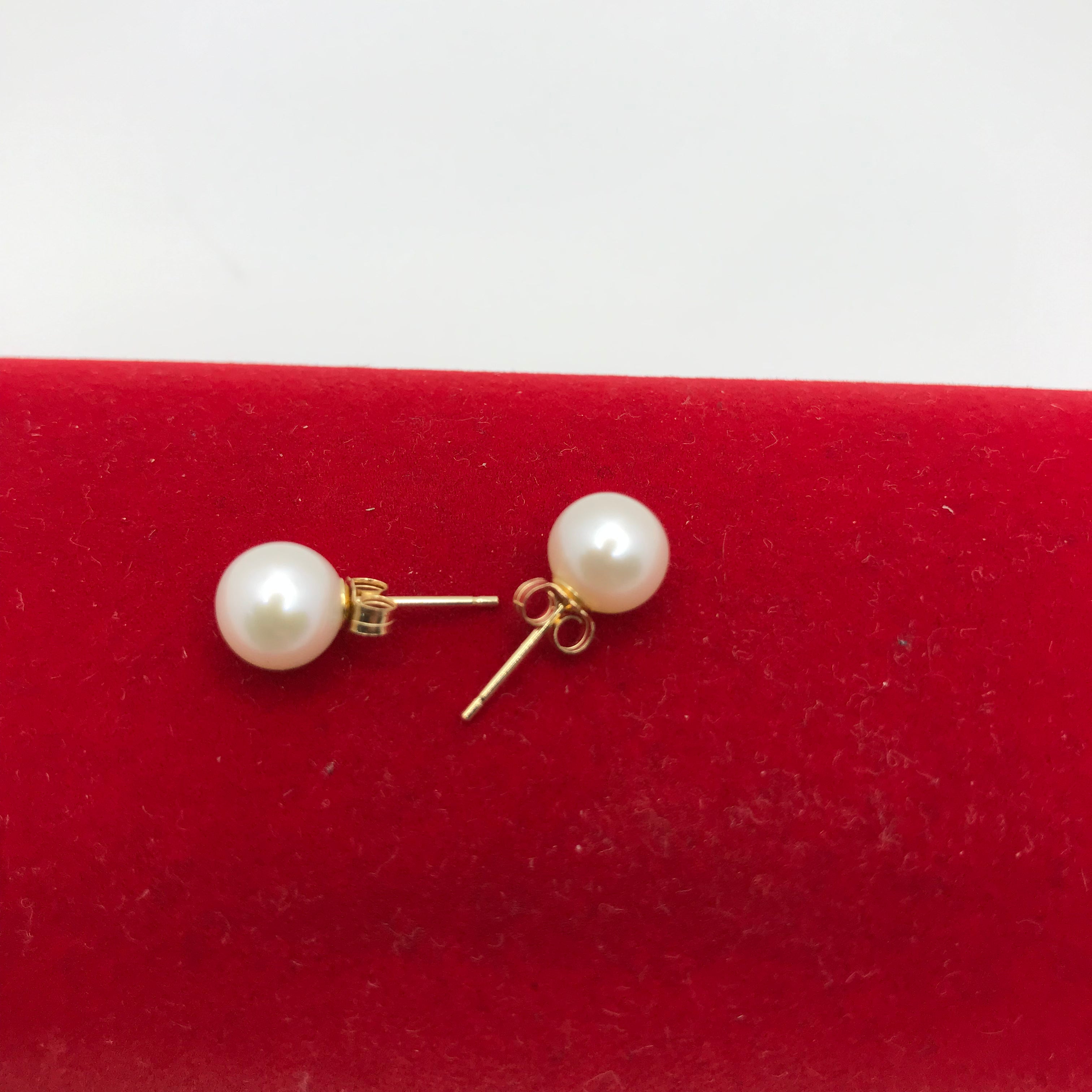 14K Real Gold Pearl Stud Earrings for Women - Classic Elegant Jewelry Gift for Wedding, Anniversary & Everyday Wear