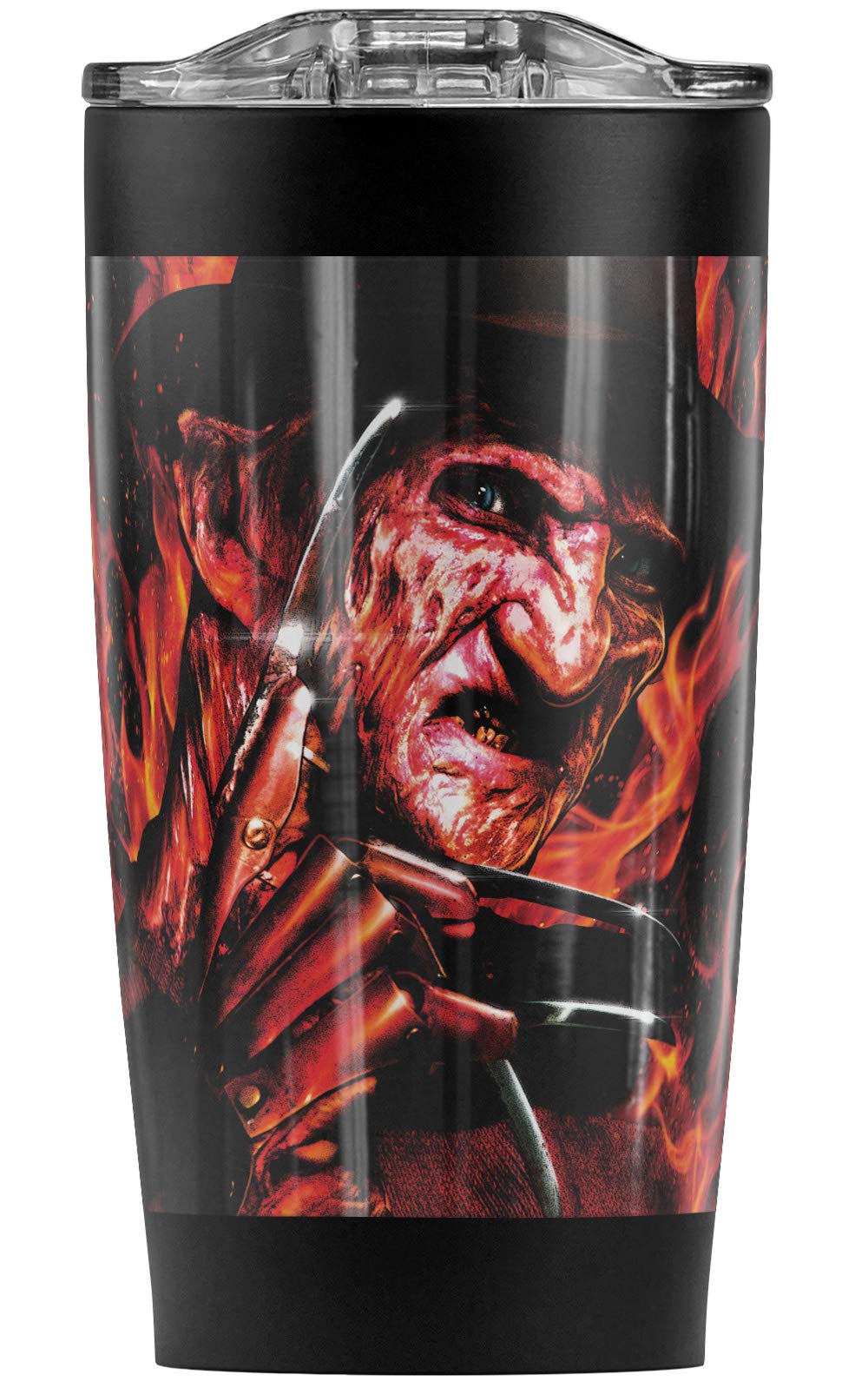 Freddy Krueger Nightmare on Elm Street 20oz Stainless Steel Tumbler - Vacuum Insulated Travel Mug with Leakproof Lid | Keeps Coffee Hot & Drinks Cold for Hours | Perfect for Office, Gym, Camping & Road Trips