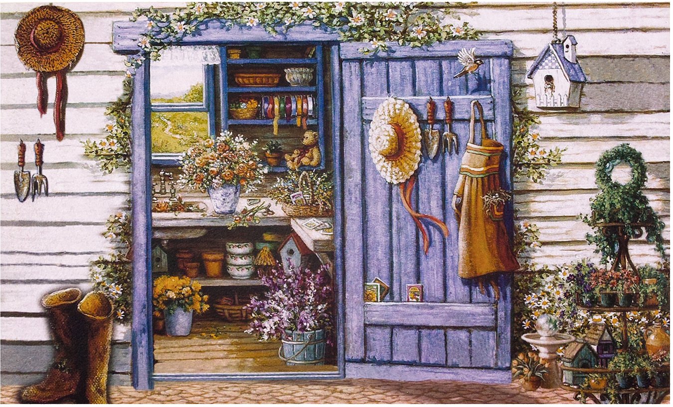 Achim Home Furnishings Outdoor Rubber Doormat - Non-Slip Waterproof Entryway Rug for Front Door, Backyard, Garage & Country Shed - Perfect for High Traffic Areas & Muddy Shoes