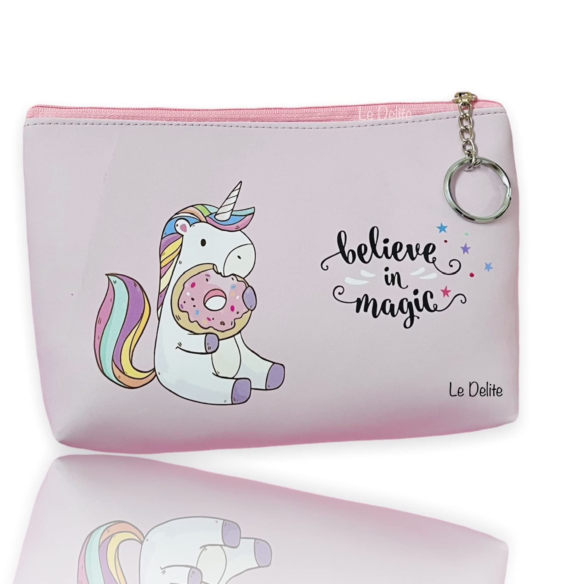 Unicorn Makeup Pouch & Cosmetic Organizer - Pink Holographic Travel Jewelry Storage Bag for Women & Girls | Washable Vanity Case, Toiletry Bag | Perfect for Travel, School, Gym & Daily Use