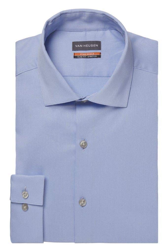 Van Heusen Men's Slim Fit Dress Shirt with Stain Shield & Stretch Technology - Perfect for Office, Business Meetings & Formal Occasions