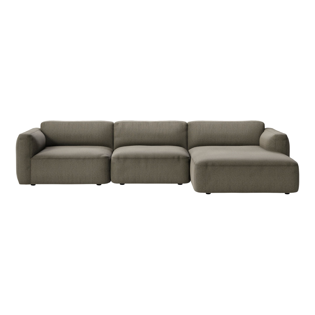 Develius Mellow Models E & F 3-Seater Sofa with Chaise Lounge - Modern Living Room Furniture for Small Spaces, Comfortable Sectional Couch for Apartments and Home Theater