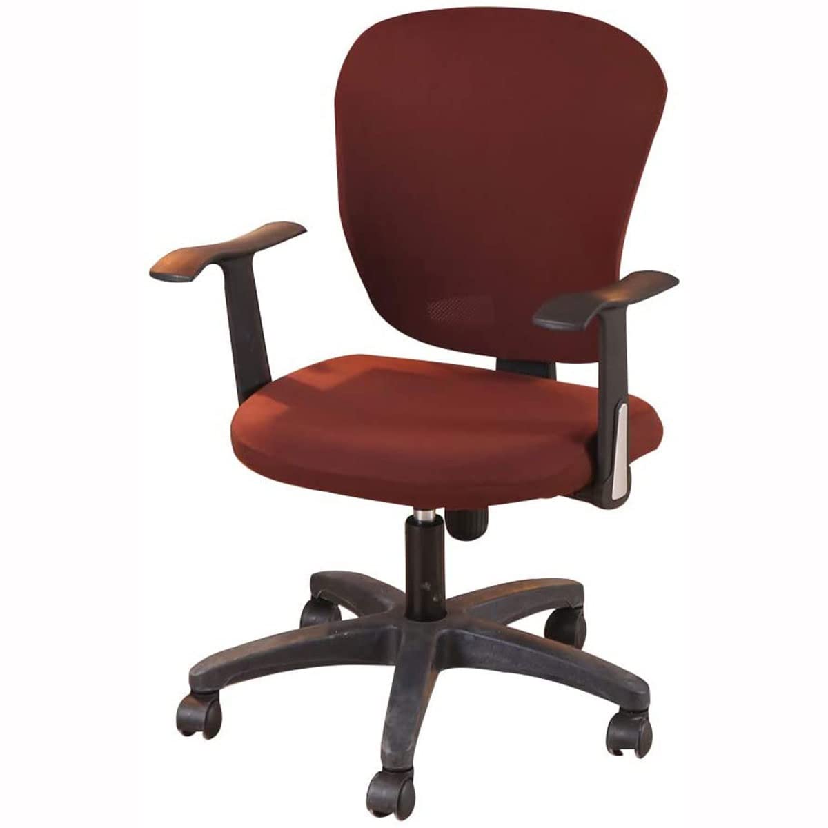 Stretchable Spandex Office Chair Cover - Rotating Armchair Slipcover Protector for Computer Desk, Home, Dining & Study Room - Removable & Washable Seat Cover (Red) - Perfect for Home Office, Gaming & Workspace Ergonomics
