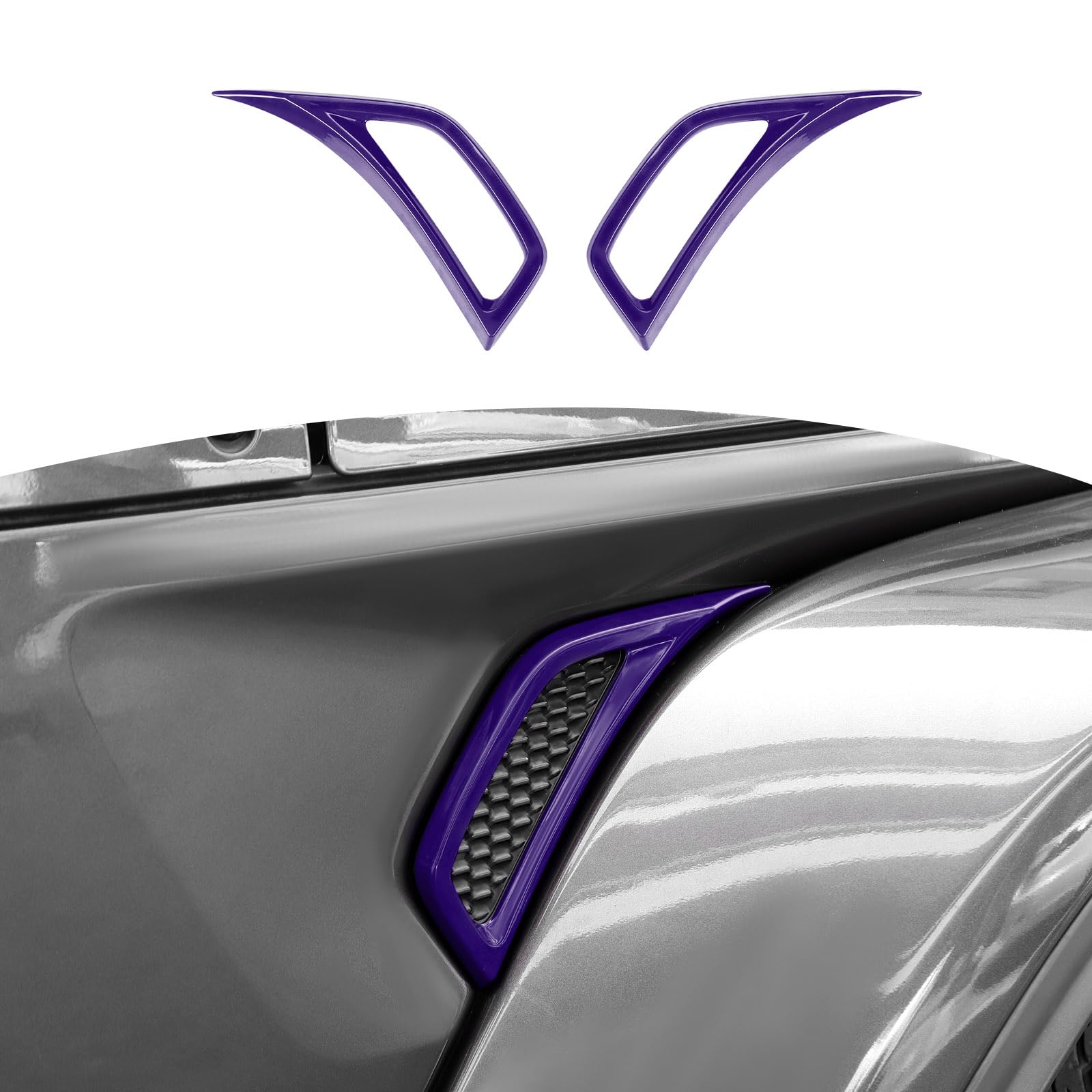 RT-TCZ Jeep JL Side Fender Vent Decal Trim Cover - Compatible with Jeep Wrangler JL/JLU & Gladiator JT (2018-2024) - Purple Exterior Accessories (2-Piece Set) - Enhance Off-Road Style & Protection