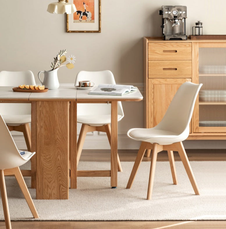 Premium Solid Wood Eames Dining Chairs Set of 4 - Beech & Oak Mid-Century Modern Style - Perfect for Dining Room, Kitchen, Office or Lounge Area