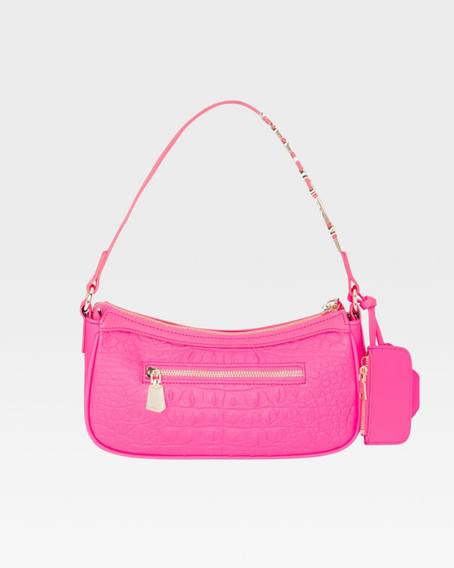 Trendy Neon Pink Brick Shoulder Bag for Women - Stylish Crossbody Purse for Daily Use, Travel & Outfits