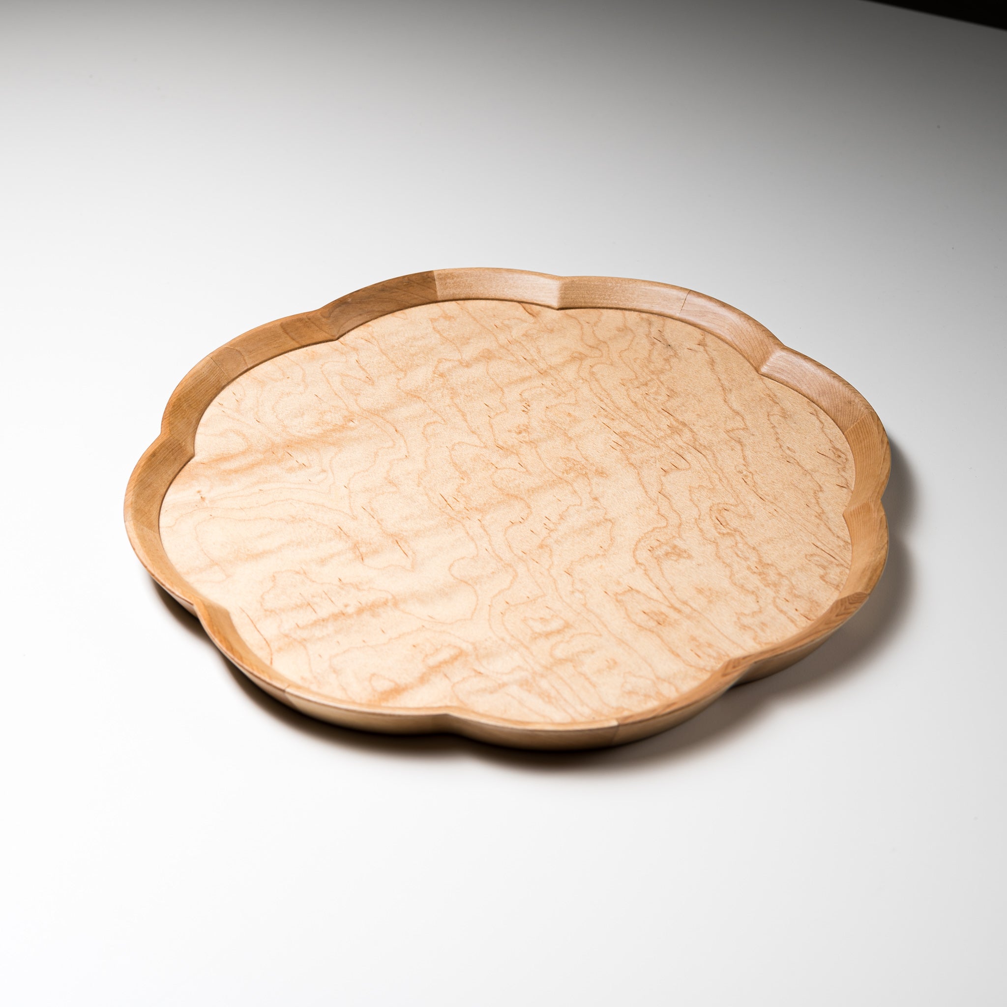Premium Handmade Light Brown Wooden Tray - Japanese Horse Chestnut Wood - Perfect for Tea Ceremony, Home Decor & Gift Giving