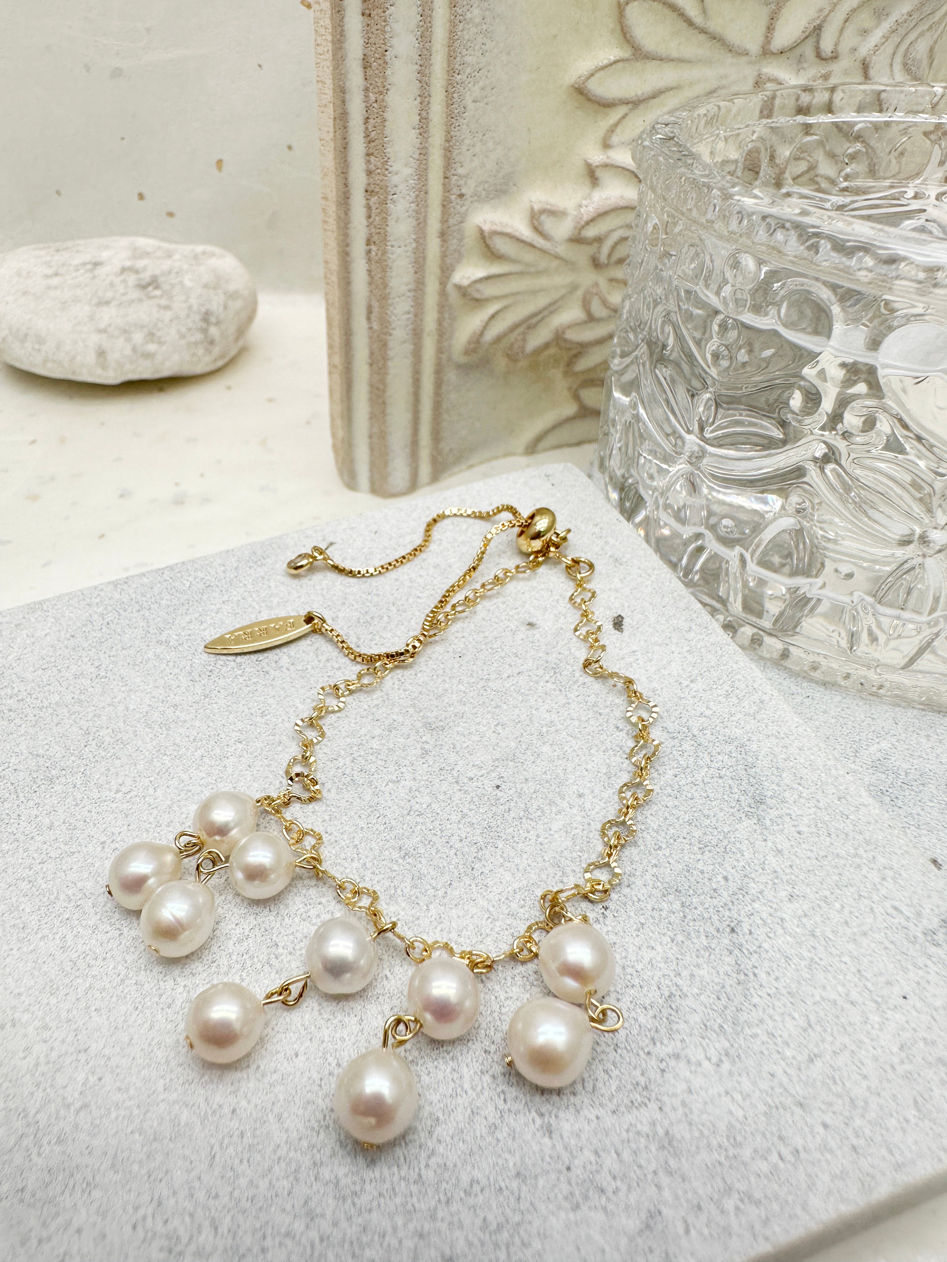 Elegant Freshwater Pearl Tassel Bracelet LB016 - Handmade Beaded Jewelry for Women, Perfect for Weddings, Parties & Everyday Wear
