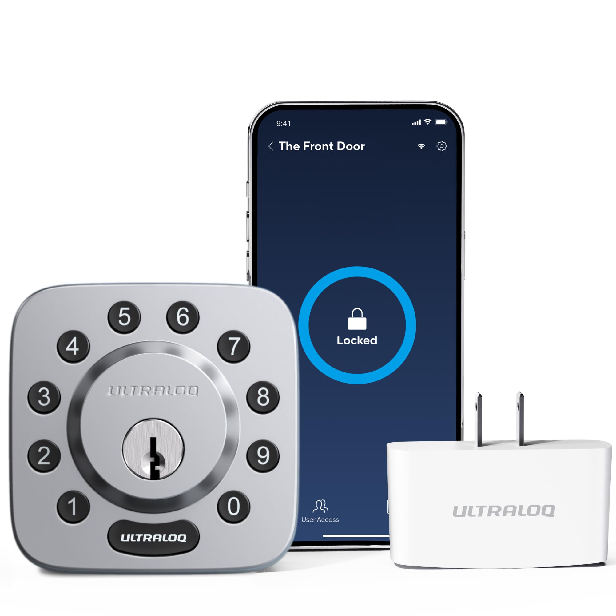 Ultraloq U-Bolt Pro Smart Door Lock with WiFi Bridge - Keyless Entry & App Remote Control - Auto Lock & Share Codes - Smart Deadbolt Lock for Front Door (Satin Nickel) - Perfect for Home Security & Vacation Rentals