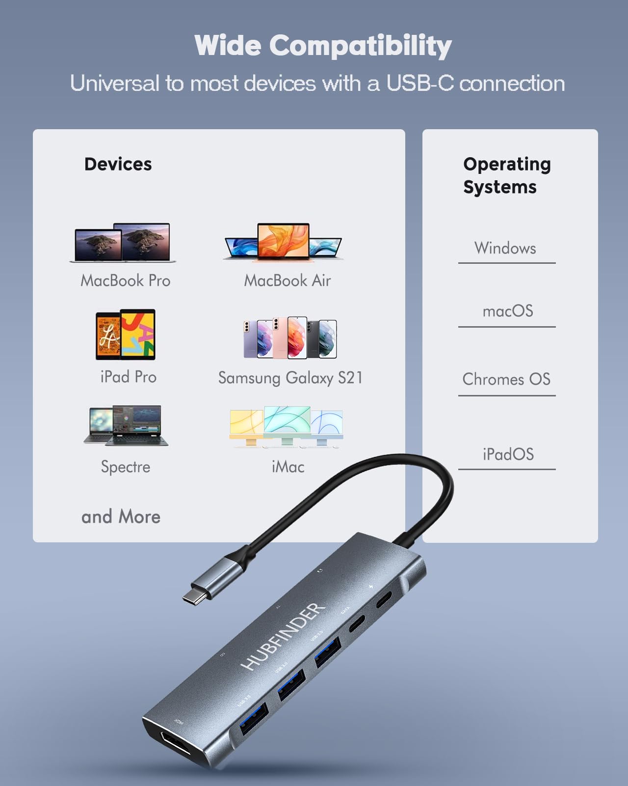HUBFINDER 9-in-1 USB C Hub with 100W PD, 4K HDMI, 3 USB 3.0 Ports, USB-C 5Gbps, SD/TF Card Reader & 3.5mm Audio - Compatible with MacBook Air/Pro, iPad Pro - Perfect for Work, Travel & Home Office Connectivity