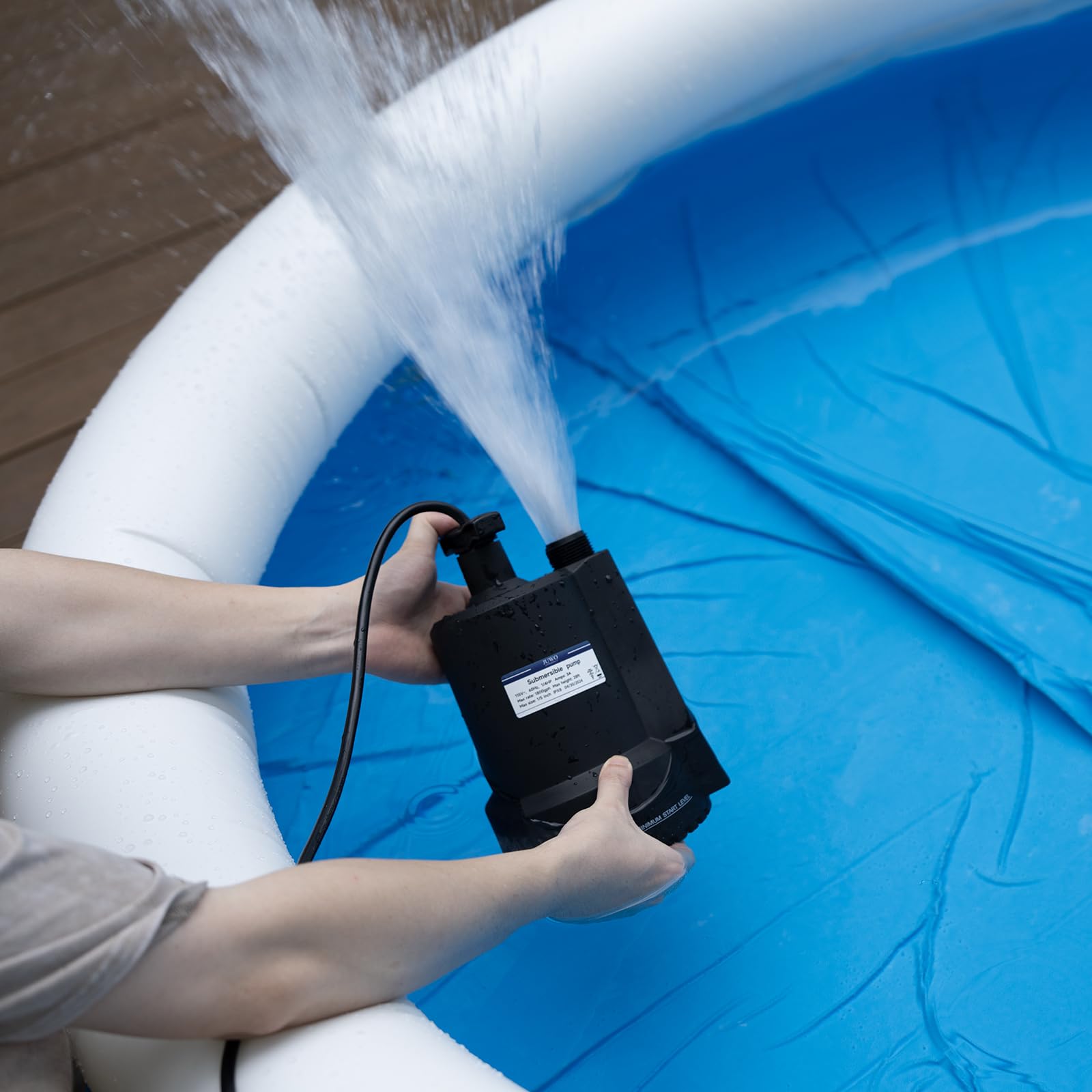 1/4 HP 1800GPH Submersible Water Pump - Thermoplastic Utility Pump for Pool Draining, Basement, Garden Pond | Portable Electric Sump with 10ft Cord | Ideal for Swimming Pools, Tubs, Flooded Areas & Water Transfer