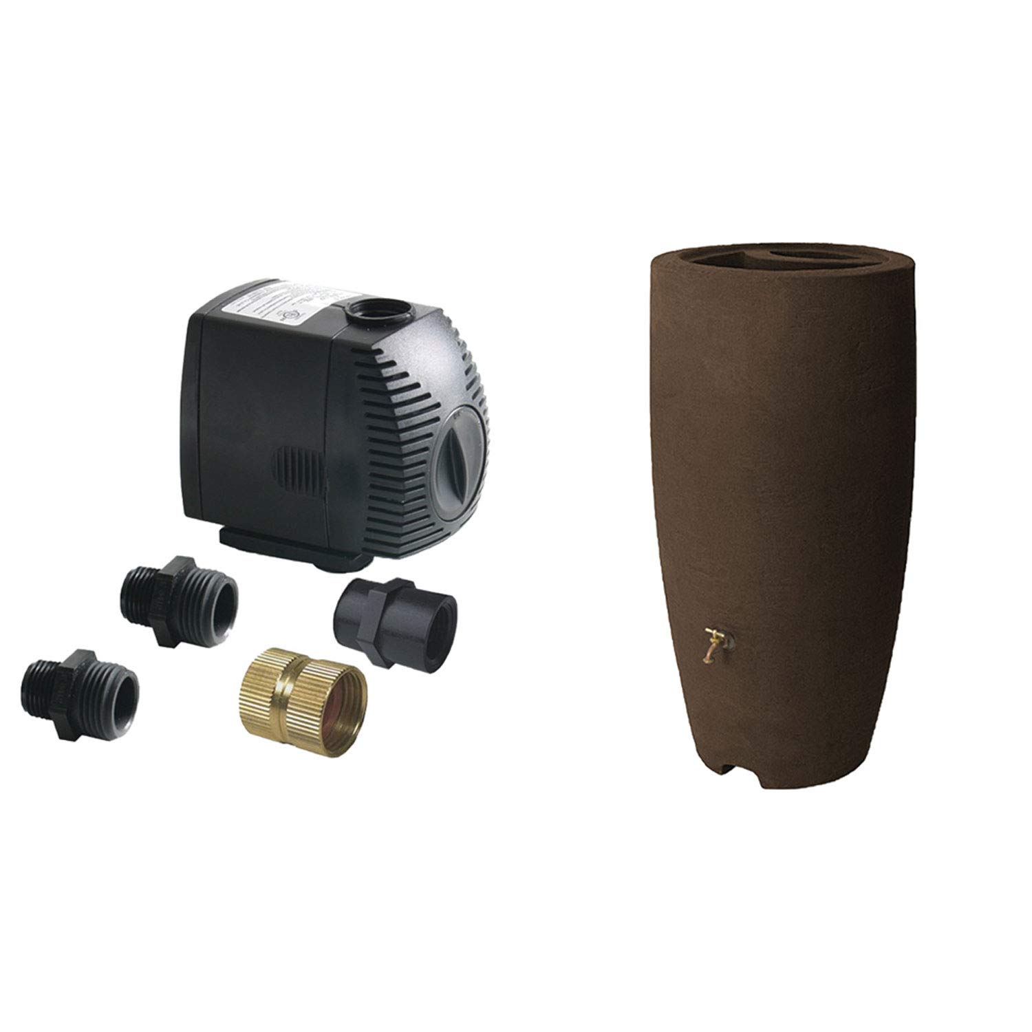 Algreen 500GPH Submersible Water Pump with 80 Gallon Rain Barrel Kit - Outdoor Garden Watering System for Efficient Rainwater Collection & Irrigation | Perfect for Eco-Friendly Lawn Care, Greenhouse Hydration & Sustainable Landscaping
