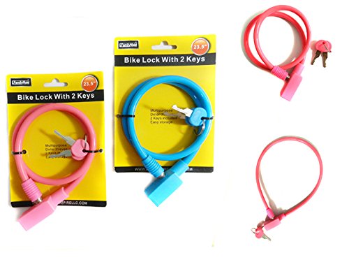 **Family Maid 16499 23.6-Inch Heavy Duty Bike Lock - 2 Assorted Colors, Includes 2 Keys (Pack of 72) - Secure Bicycles, Scooters & Outdoor Gear**