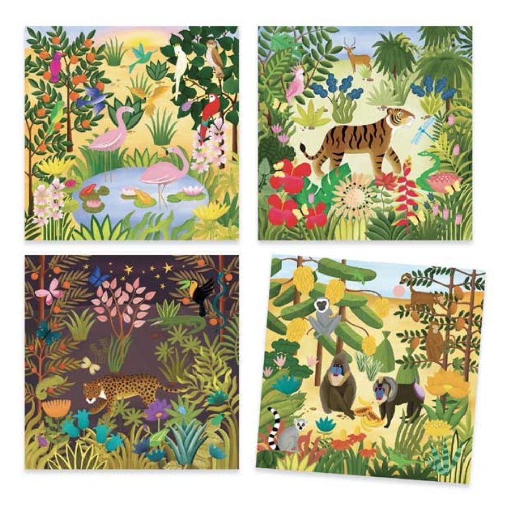 Djeco Inspired By A Moment In Time (Rousseau) - Rub On Transfer Art Activity Kit for Kids & Adults - Creative DIY Home Decor & Gift Idea