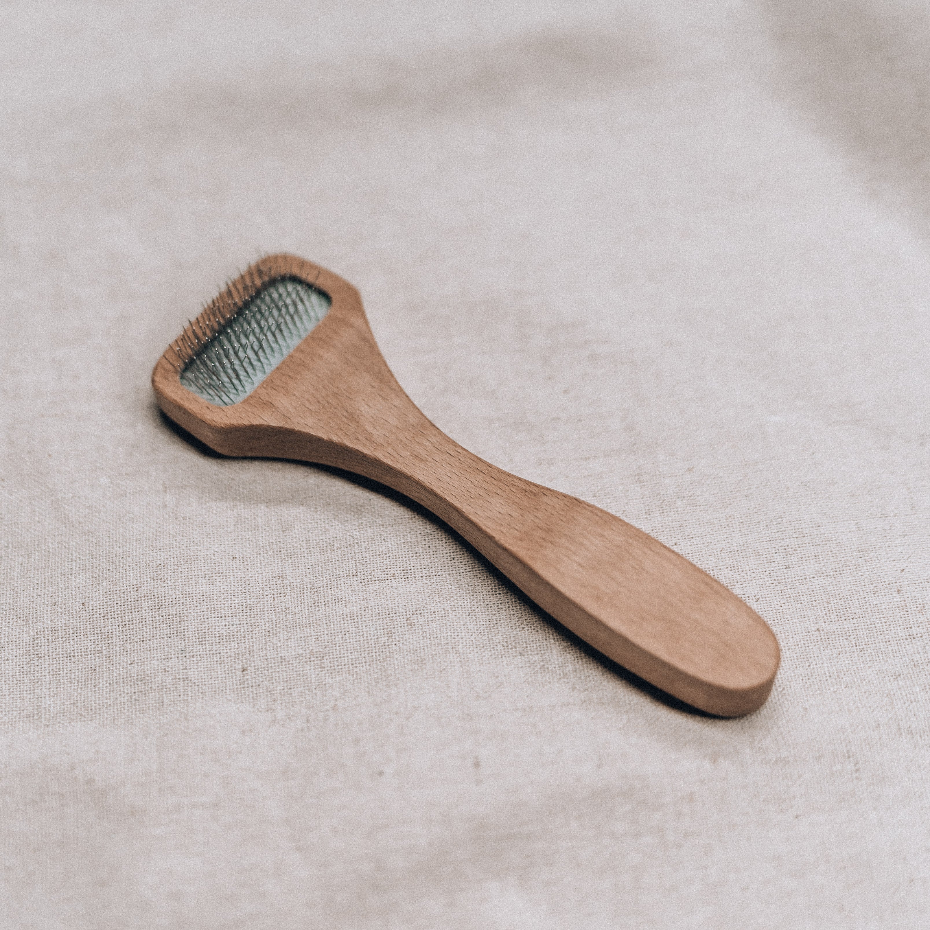 Natural Wooden Velcro Brush for Hair & Pet Grooming - Detangling & Styling Tool for Home & Travel Use