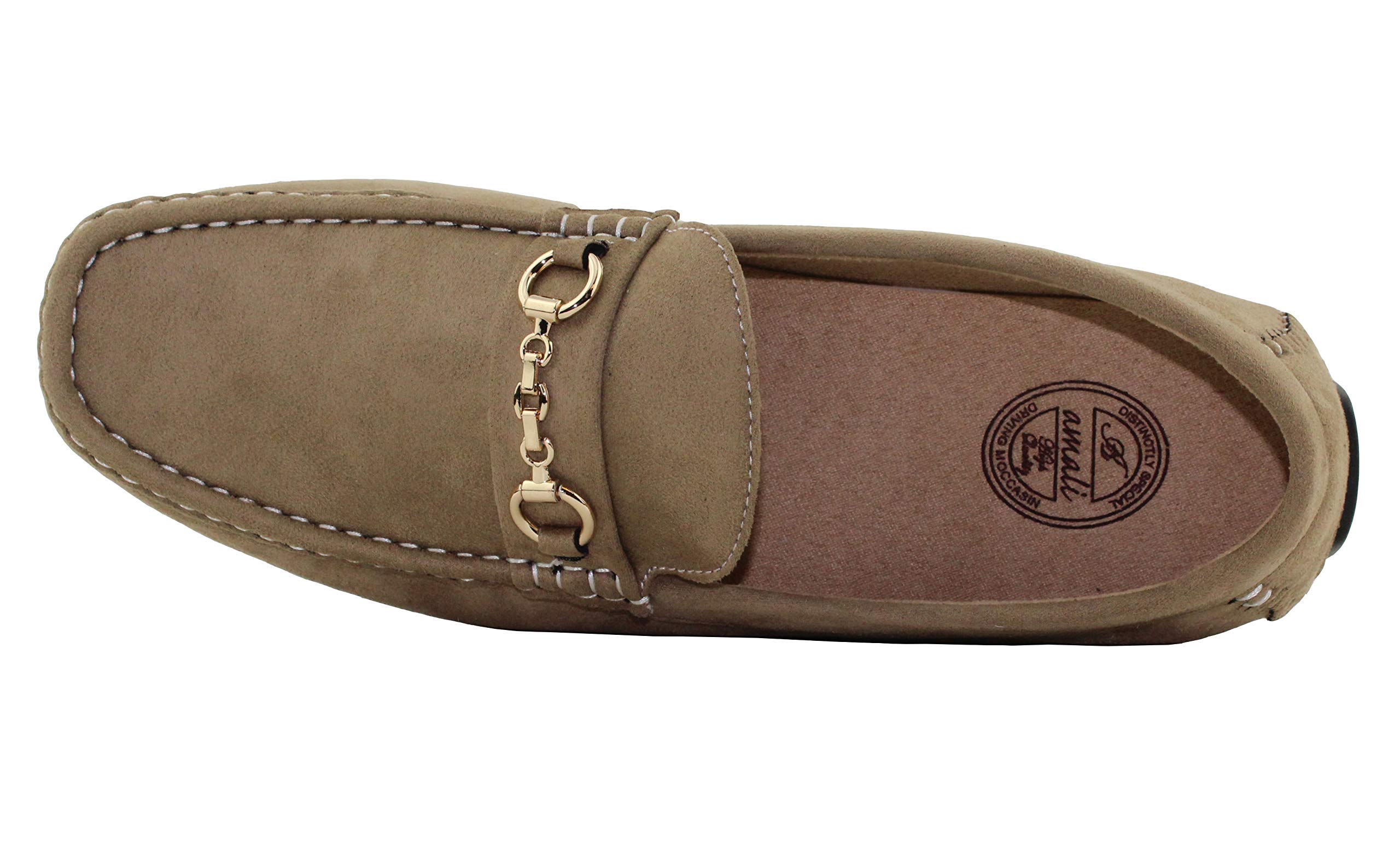 Amali Ecker Men's Casual Loafers & Moccasins - Slip On Driving Shoes with Chain Ornament - Comfortable Slippers for Everyday Wear, Office & Relaxing at Home