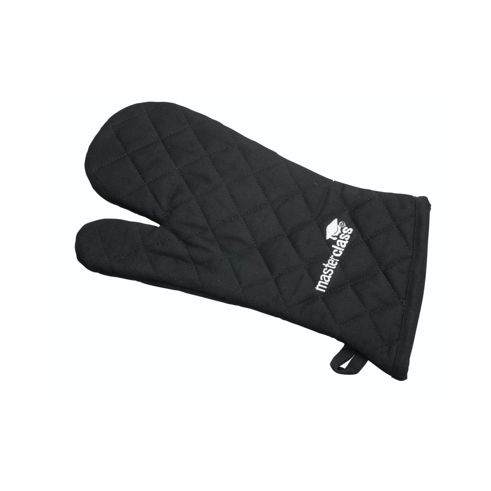 Premium Heat-Resistant Oven Glove for Baking, Grilling & Cooking - Professional Grade Black MasterClass Deluxe Single Oven Mitt for Kitchen & BBQ Safety