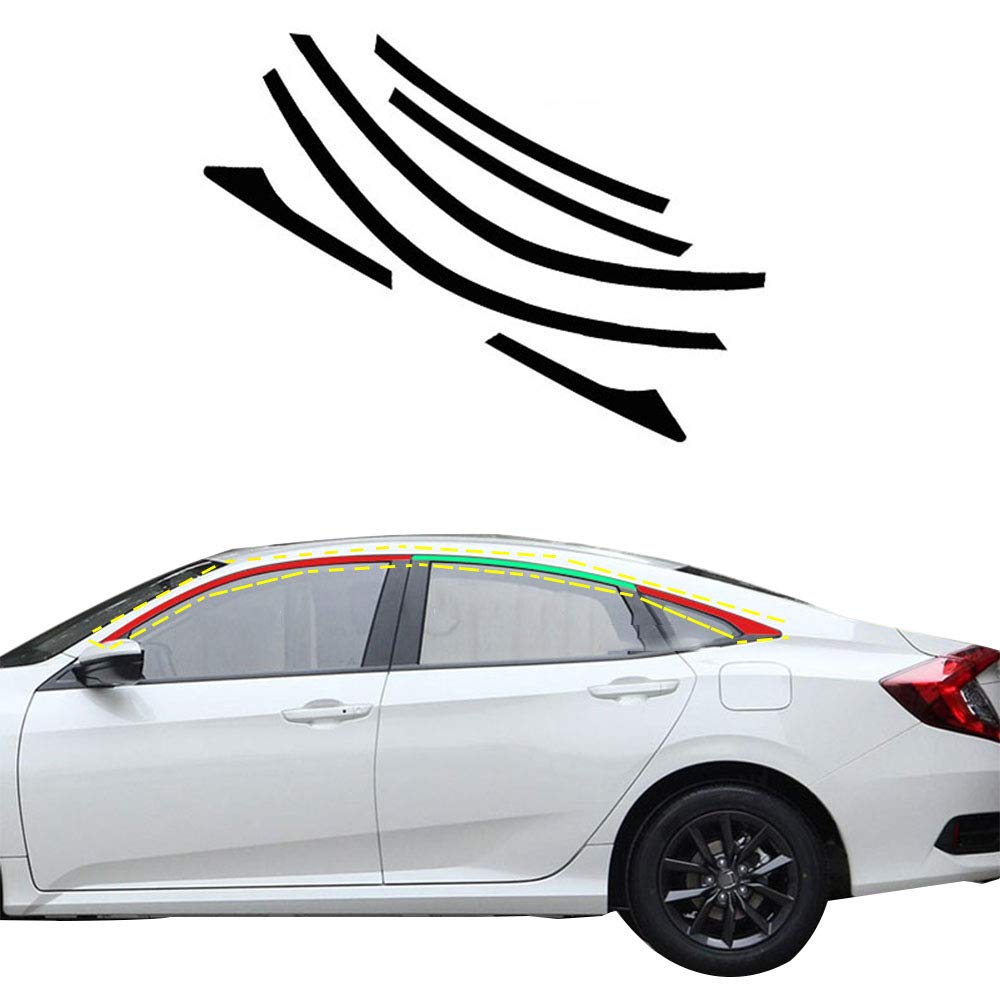 XITER Matte Black Car Door Window Edge Trim Stripe - Exterior Auto Body Cover Sticker Accessories for Honda Accord 10th Gen (2018-2022) - Enhance Style & Protection for Sedan, Commuting & Car Shows