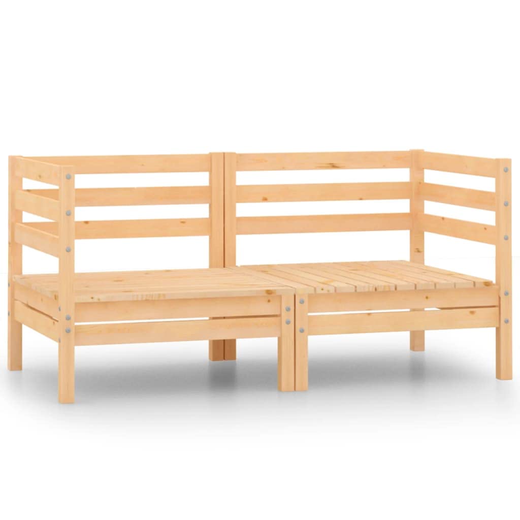 Gecheer 2-Piece Solid Pine Wood Patio Lounge Set - Indoor/Outdoor Loveseat Furniture for Living Room, Poolside, Garden & Backyard Relaxation | Durable Weather-Resistant Outdoor Seating for Deck, Porch or Sunroom