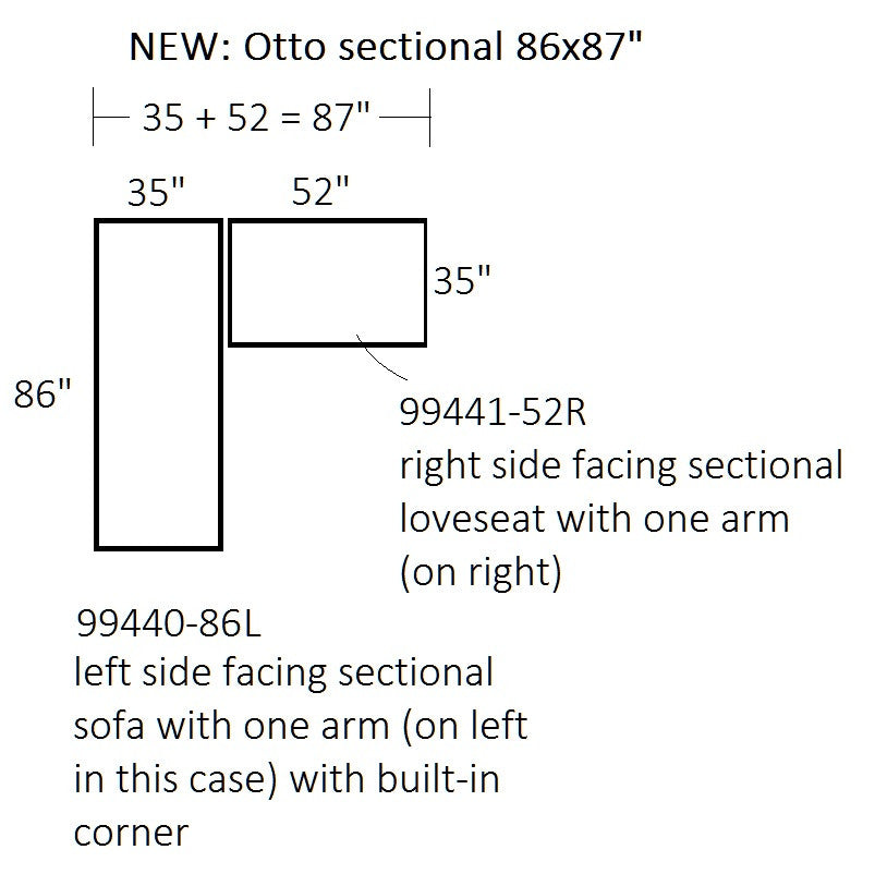 Otto Condo Sectional Sofa for Small Spaces - Compact Modern Living Room Furniture for Apartments & Condos | Perfect for Cozy Home & Studio Decor